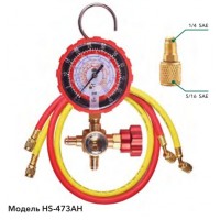 Манометричний колектор (HP) HONGSEN HS-473AH-60" комплект (R410, 22, 134a, 407с, корпус - латунь)