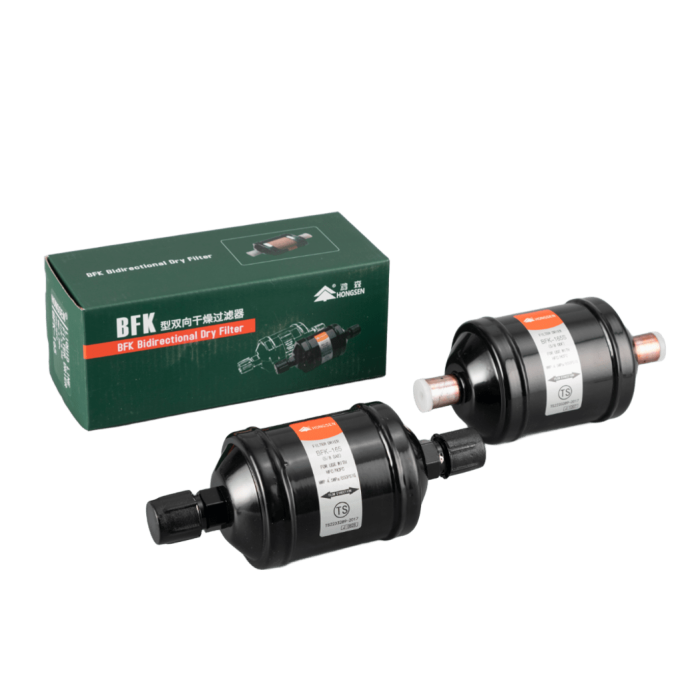 Фільтр-осушувач HONGSEN BFK-083S Bi-flow (3/8", пайка, антикислот., 141 мм., 42 Бар)