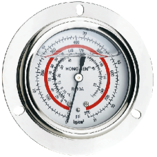 Манометр гліцериновий HONGSEN 128 H (R410a, psi, kg/cm², -40ºC - +120ºC)