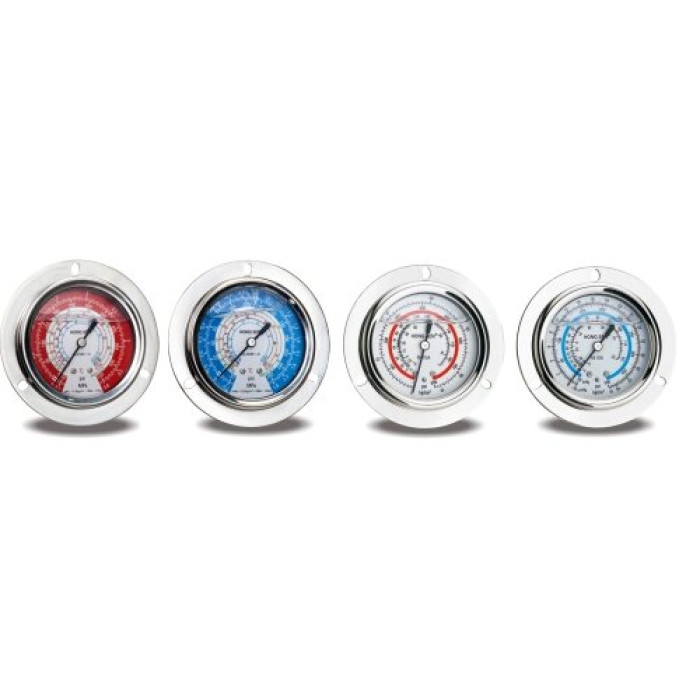Манометр гліцериновий HONGSEN 128 L (R410a, psi, kg/cm², -40ºC - +120ºC)
