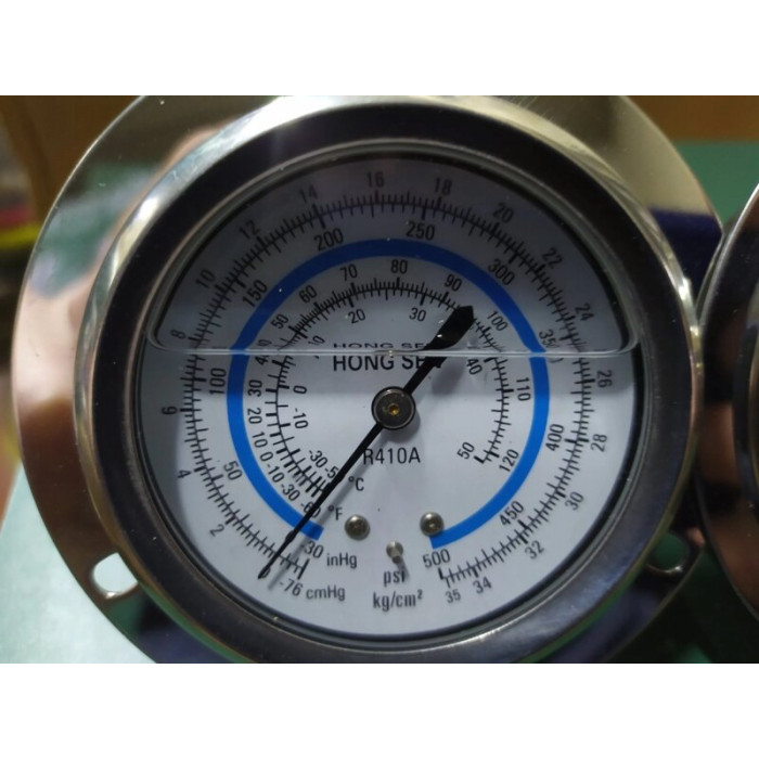 Манометр гліцериновий HONGSEN 191 L (R22, R134a, R404a, R407C, psi, kg/cm², -40ºC - +120ºC)