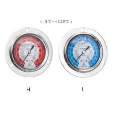 Манометр гліцериновий HONGSEN 191 L (R22, R134a, R404a, R407C, psi, kg/cm², -40ºC - +120ºC)