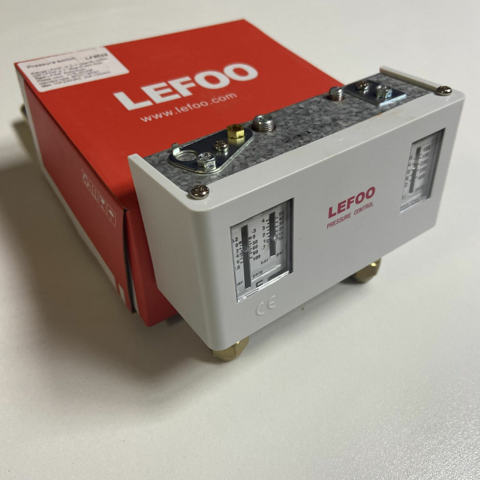 Реле тиску LEFOO LF5832 (LP/HP, auto, -0.2~7.5 bar/8~32 bar, 7/16-20UNF, 240VAC)