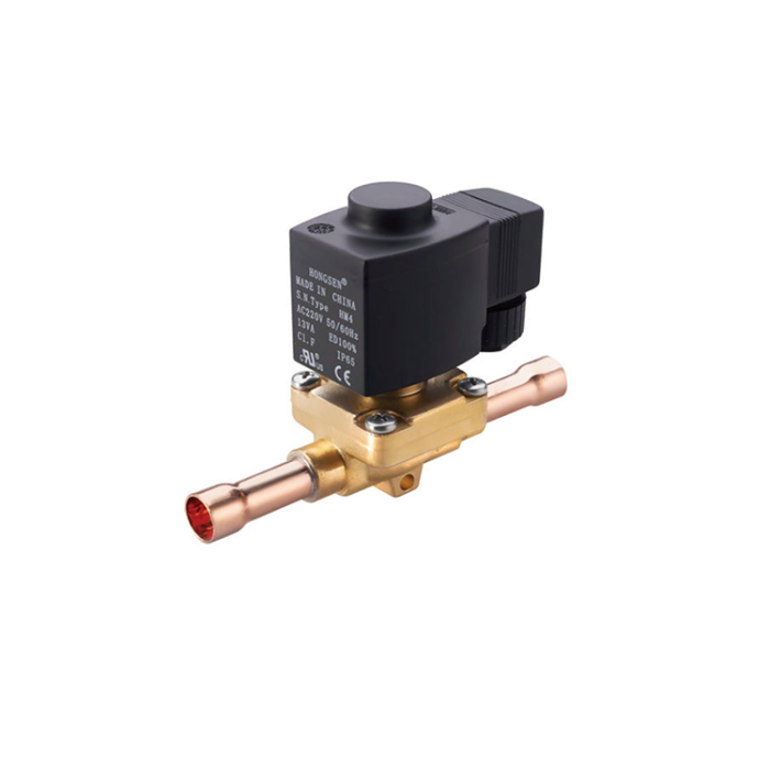 Соленоїдний вентиль HONGSEN HV 8M3T з котушкою 220 В (пайка 3/8", 0,8м³/ч, 45 Бар)