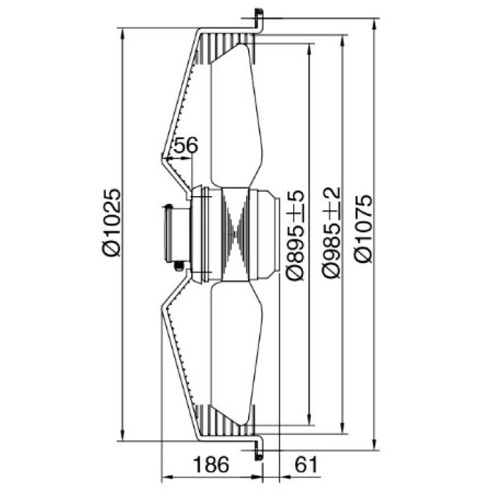 YWF 6D-900S Вентилятор осьовий 900мм MAER YSWF127L80P6-1075N-900 (380В, 22912м3/год, IP54) в Києві і Україні.| MAER