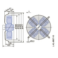 Вентилятор осьовий 400мм Ziehl-Abegg FB040-VDK.2F.V4S (380В, 4100м3/год, IP54) в Києві і Україні.| Ziehl-Abegg