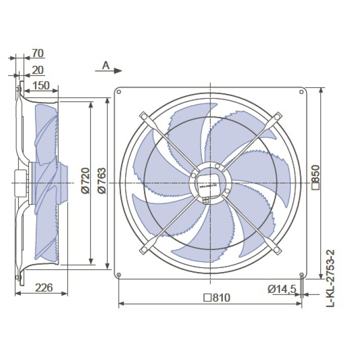Вентилятор осьовий 710мм Ziehl-Abegg FN071-SDQ.6F.V7 (380В, 14400м3/год, IP54) в Києві і Україні.| Ziehl-Abegg