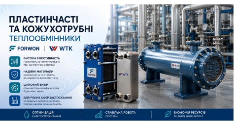 Пластинчасті та кожухотрубні теплообмінники FORWON, WTK