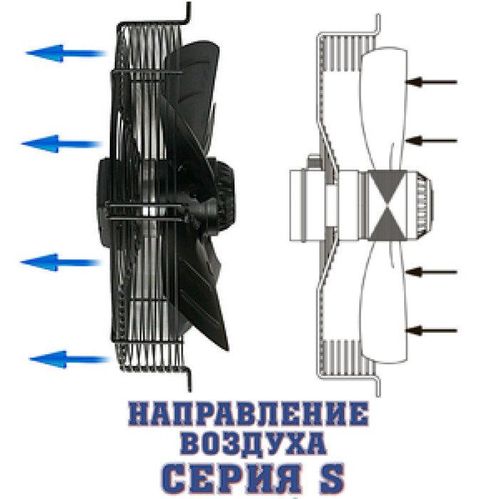 YWF 2E-200S Вентилятор осьовий 200мм MAER YDWF67L15P2-280P-200 (220В, 619м3/год, IP54) в Києві і Україні.| MAER